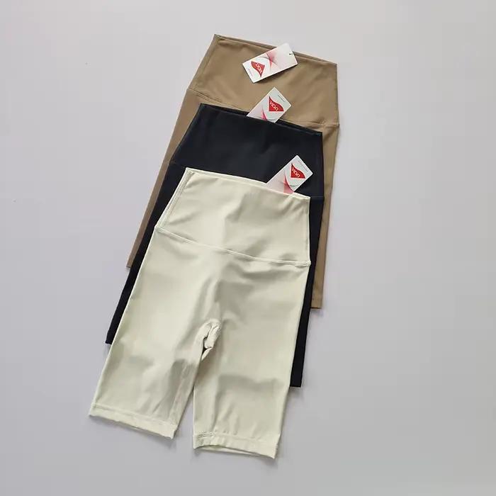 Short de sport de yoga d'été pour femme, short de cyclisme moulant, short de fitness taille haute nu