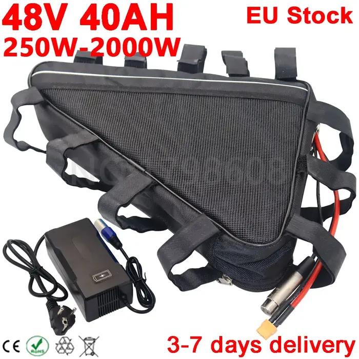 Triangle de batterie de vélo électrique 36V 52V 48V 20Ah 25Ah 30Ah 35Ah 40Ah 50Ah pour vélo électriq