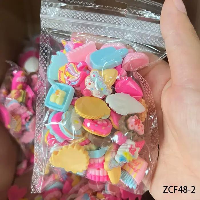 Breloques mixtes en résine Kawaii pour Nail Art, ours/canard/fleurs/arcs 3D, décoration d'ongles d'a