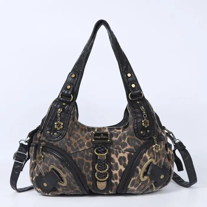 Sac à main pour femme Angel Kiss, sac à bandoulière léopard, sac à main à poignée supérieure, sac à