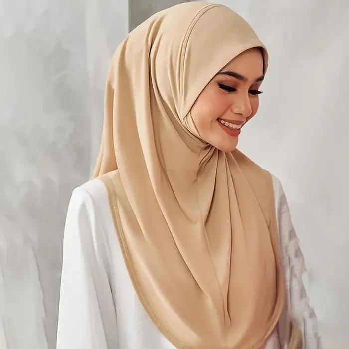 Nouveau instantané prêt à porter Hijab femmes musulmanes extensible sport Jersey Hijab foulards mala