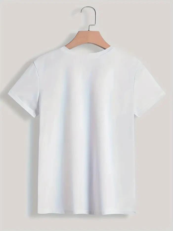 Années 90 T-shirt Paris Femmes Imprimé T-shirt Fille Manches Courtes Col rond Haut Décontracté pour