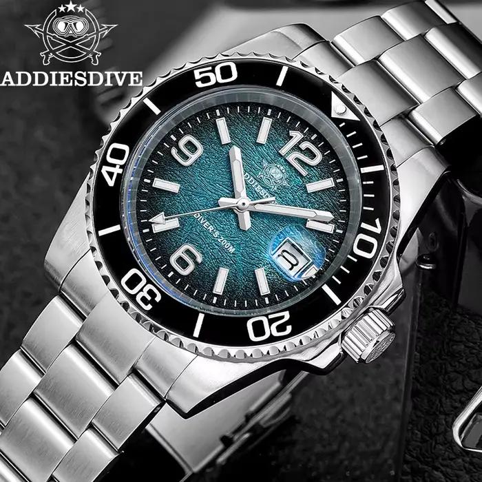 ADDIESDIVE 2025 nouvelle montre pour hommes plongée 41mm montre-bracelet à Quartz 200m étanche lunet