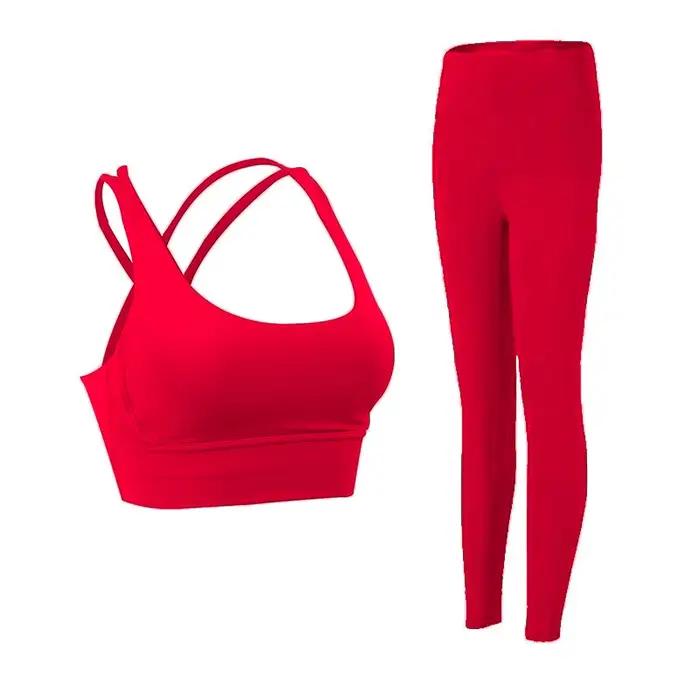 Ensemble de yoga 2 pièces pour femmes leggings et soutien-gorge sport adapté aux activités physiques comme le pilates fitness et gymnastique