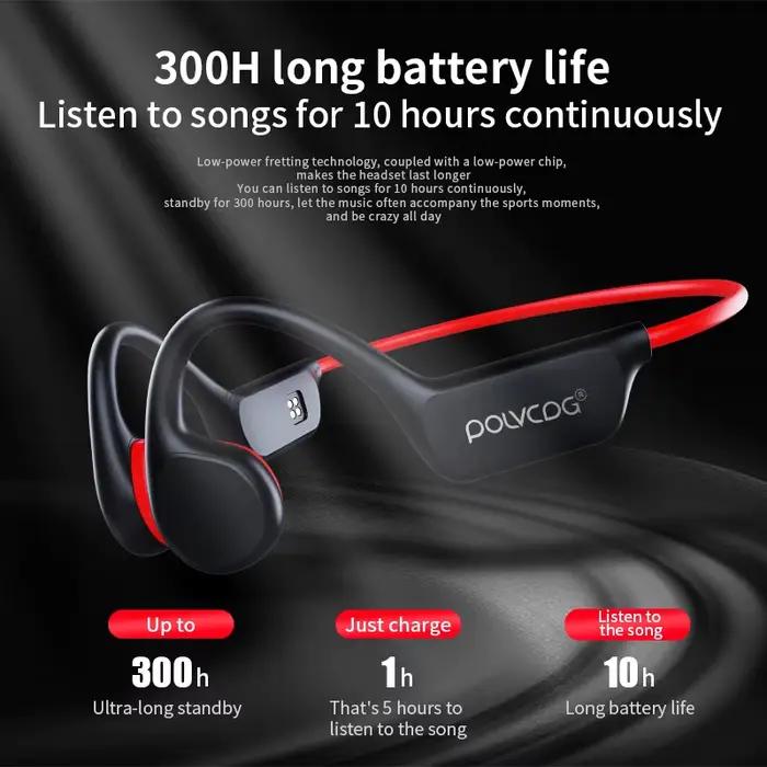 POLVCDG casque à Conduction osseuse IPX8 32GB Bluetooth 5.3 casque de natation sans fil avec Microph