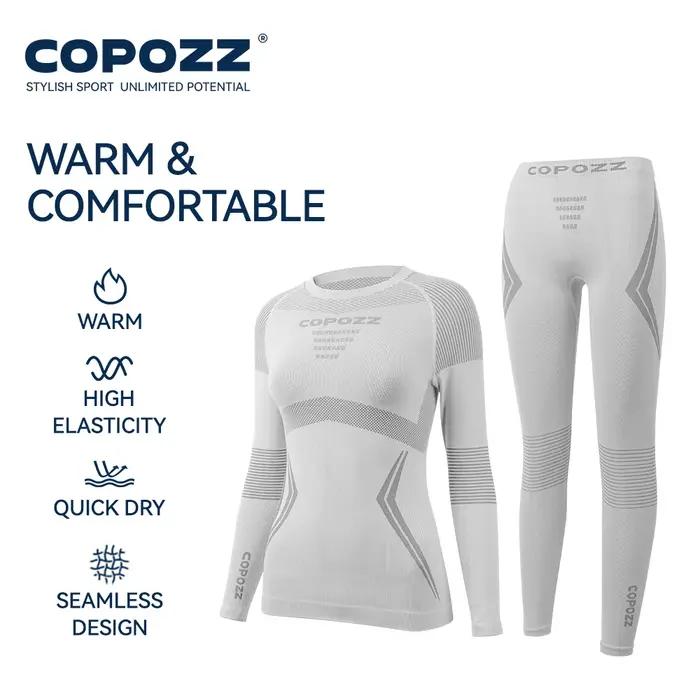 COPOZZ hiver Ski sous-vêtement thermique ensembles hommes femmes anti-transpiration respirant séchag
