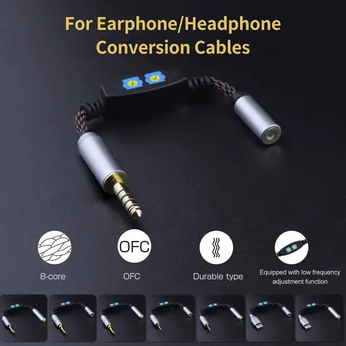 OKCSC câble Audio à résistance réglable 2.5 à 3.5/4.4 femelle à 3.5/4.4 type-c à 3.5/4.4 ligne d'ada