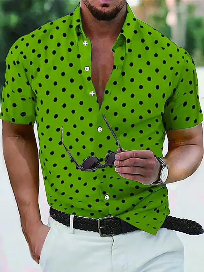 Chemise boutonnée à manches courtes pour hommes, chemise de plage décontractée, noir, blanc, rouge,