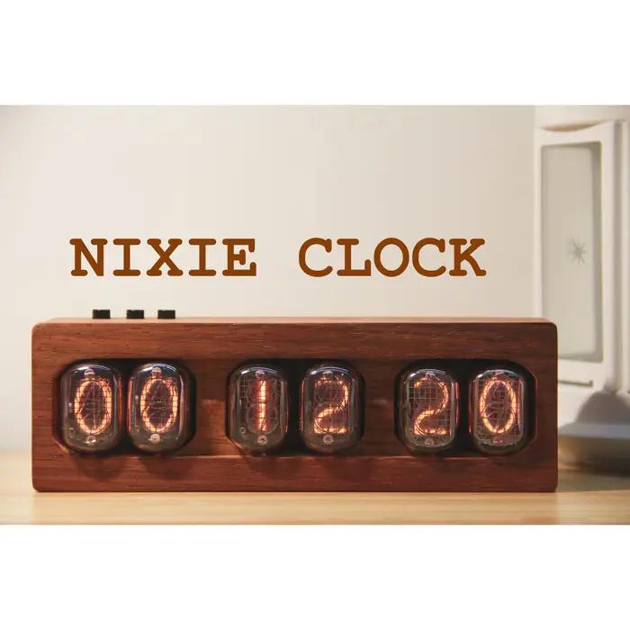 GHXMedals IN-12 Glow Tube Clock, Retro Bâle ie Clock, DIY Creative Home Audio, Ornements de bureau,