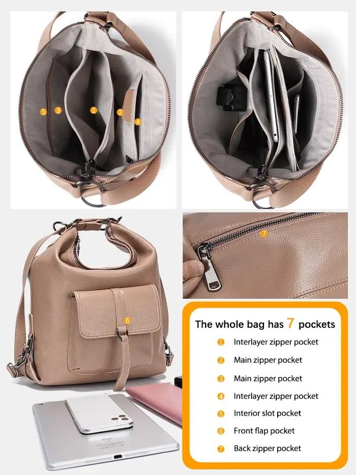 Zency Fashion-Sac à Main en Cuir 100% group pour Femme, Grande Capacité, Utilisation Multifonction,