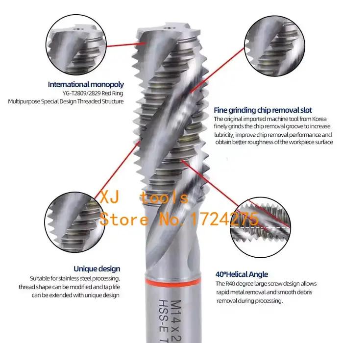 Taraud spirale combiné HSS-EX YG-1 T2809, M3 M4 M5 M6 M8 M10 M12 M16 M18 M20 M27 M30, traitement pou