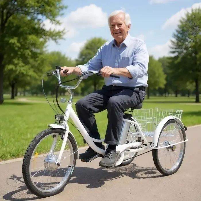 Vélo électrique à trois roues 36V 24 pouces vélo électrique pour femmes dames avec batterie amovible panier arrière noir