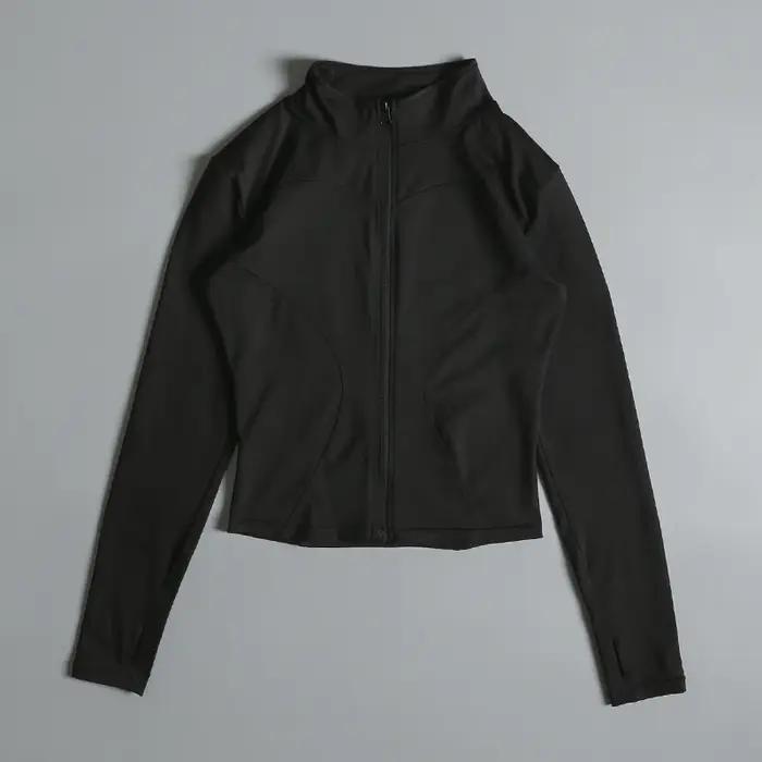 Femmes Zip Fitness Yoga chemise à manches longues veste de sport haut de sport vêtements de sport ma