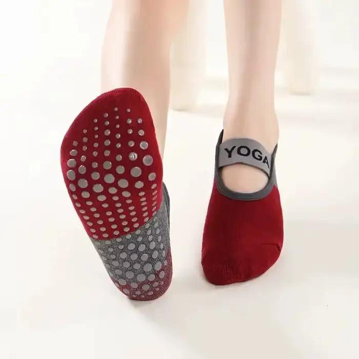 Chaussettes de Yoga antidérapantes professionnelles pour femmes, dos nu, Bandage, Pilates, pantoufle