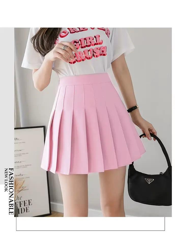 Jupe plissée taille haute style preppy pour femmes, mini jupe trapèze écolière, uniforme JK, jupe pa