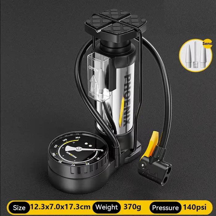 Pompe à air manuelle pour pneus VTT 150 PSI double cylindre portable accessoire de cyclisme légère pour sorties et randonnées en VTT