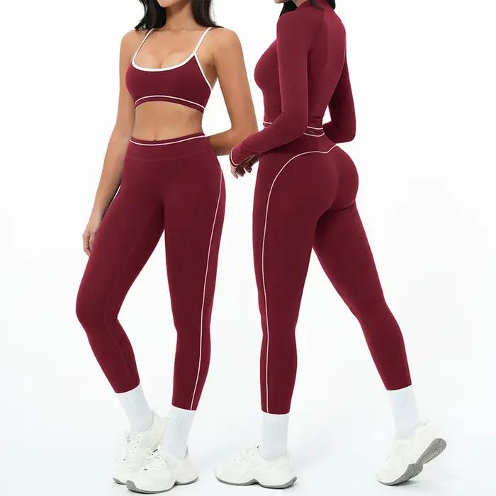 Ensemble de yoga 2 pièces pour femme, tenue de sport, survêtement de gym, vêtements de sport à sécha