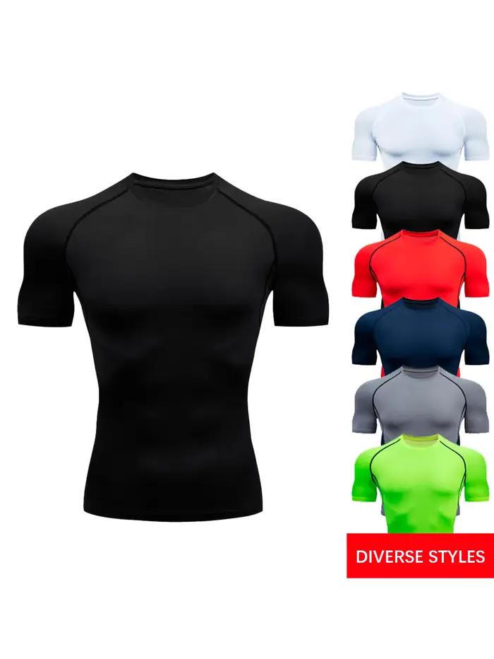 T-shirt d'entraînement de gymnastique pour hommes, plein air, Jogging, vêtements de sport de course,