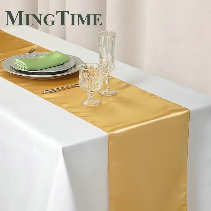 Chemin de Table en Satin 30cm X 275cm, fourniture de fête de mariage, maison de noël, café moderne,