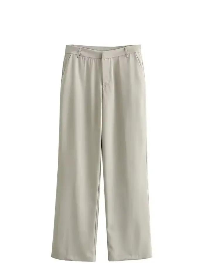 Ensemble 2 pièces pour femme : Gilet sans manches boutonné et pantalon large – Tenue décontractée po
