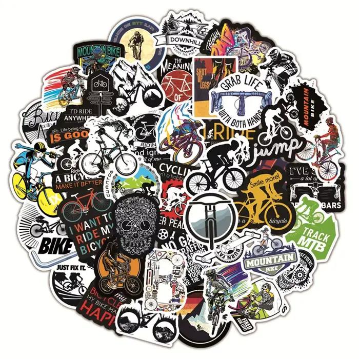Autocollants de vélo de montagne imperméables, 50 pièces, pour l'extérieur, vtt, Cool pour bricolage