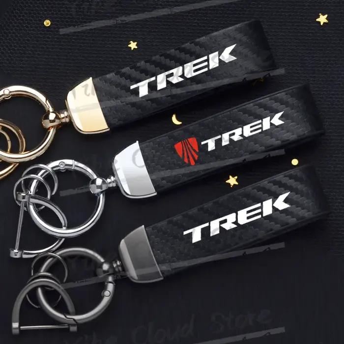 Porte-clés en cuir texturé en Fiber de carbone, imprimé Ultra HD pour vélo tout-terrain TREK, accessoires de moto