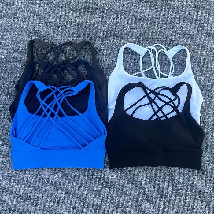 Soutien-gorge de sport pour femmes, Push Up, dos croisé, antichoc, course à pied, entraînement, sous