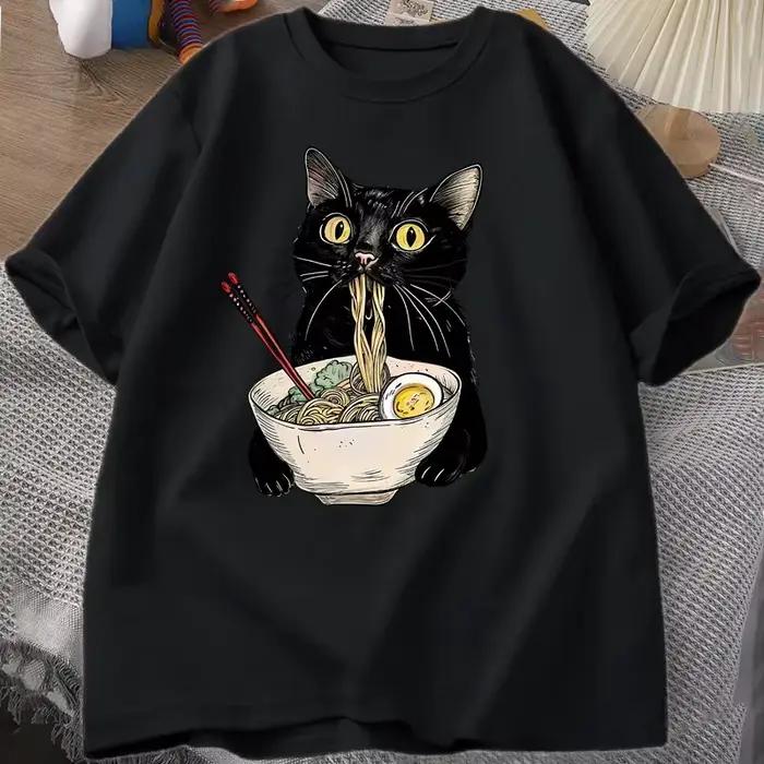 NrelucRamen-T-shirt à manches courtes pour hommes et femmes, T-shirt décontracté rétro, Économie pou