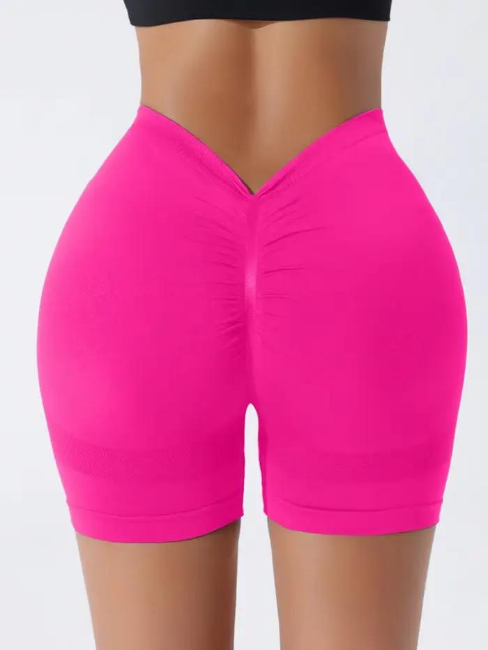 Short de yoga taille haute sans couture - Pantalon fitness pour serrage taille et levage hanches