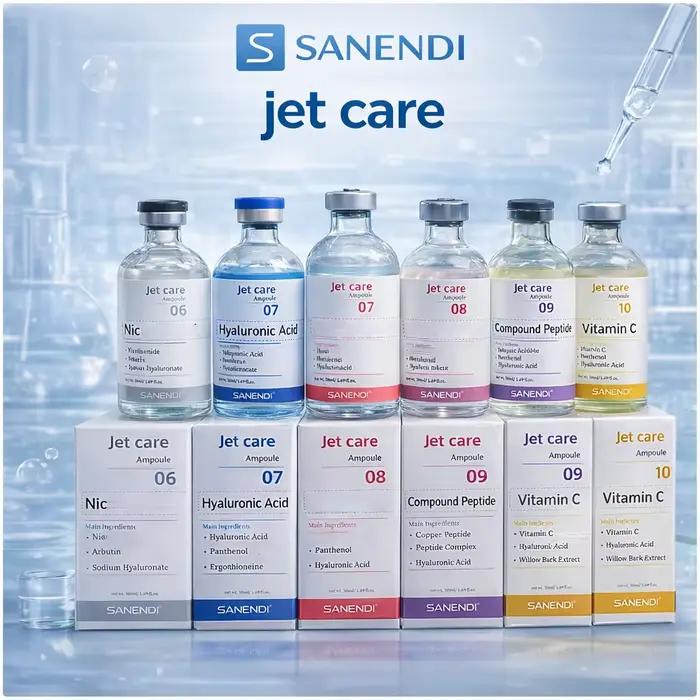 SANENDI Jet Peel Ampoule Sérum Acide Hyaluronique PDRN Essence Peptides de Cuivre Collagène Niacinam
