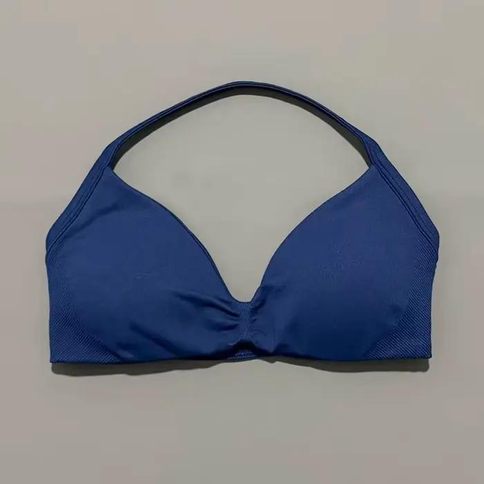 Soutien-gorge de sport à bretelles fines pour femme, maintien élevé, sans couture, style halter, eff