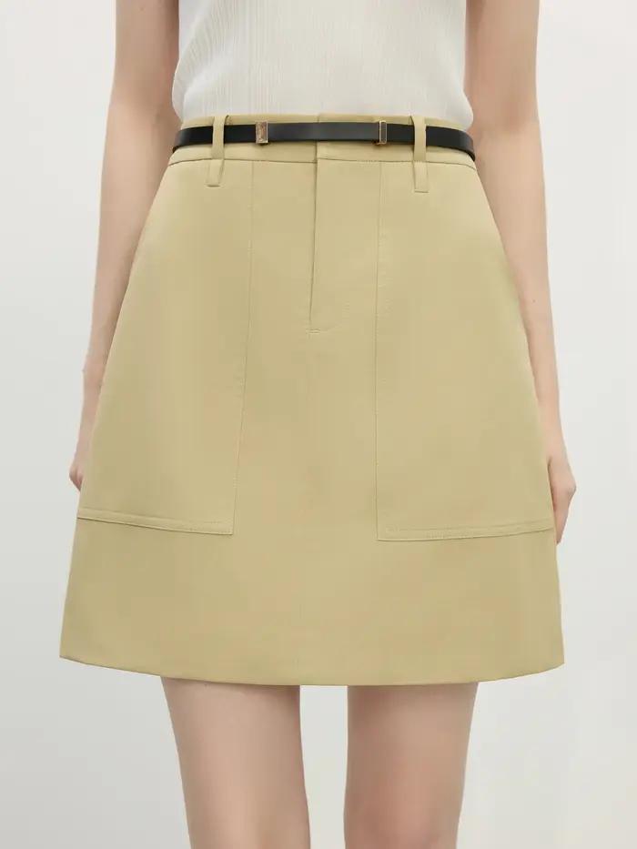 FSLE-Mini jupe blanche pour femme, 2 tours, simple, ligne A Piedmont, printemps, ceintures, 15.2% co