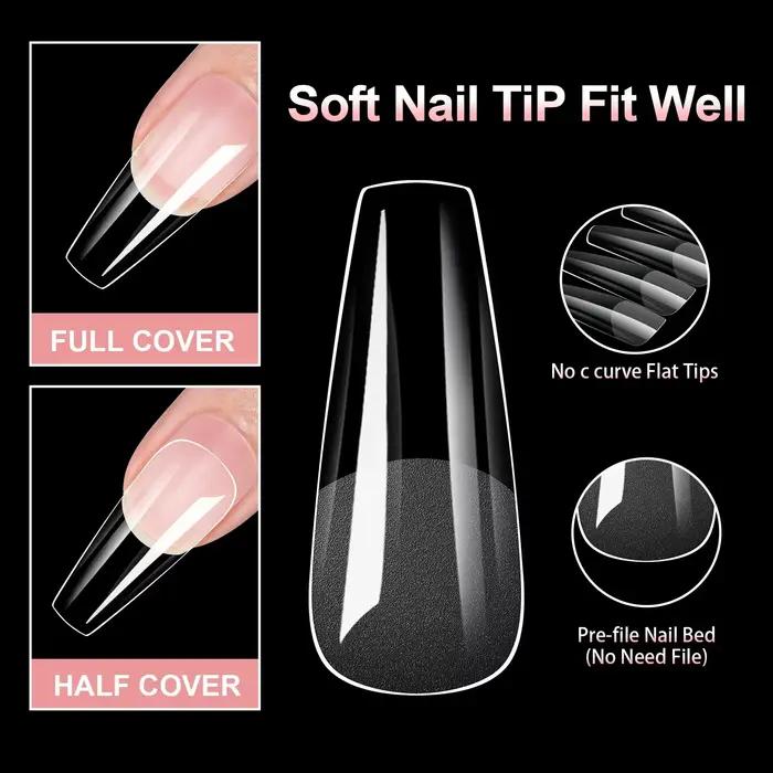 Faux ongles en Gel doux, 100 pièces, couverture demi/pleine, Double usage, presse sur ongles en acry