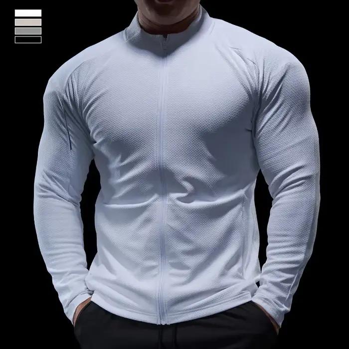 Veste sport manches longues homme - Élastique, fitness, course, musculation, cyclisme, plein air