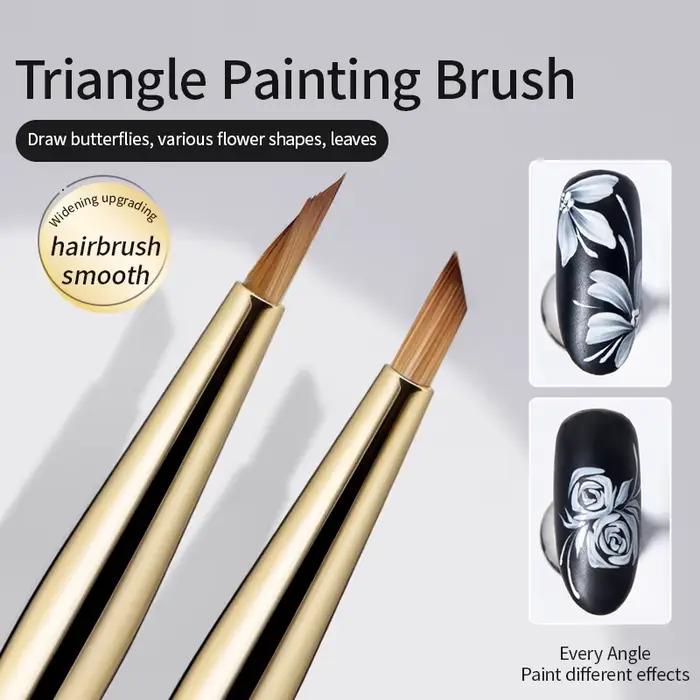 Pinceau de peinture triangulaire pour ongles, 1 pièce, pinceaux pour Nail Art, lignes françaises, ra