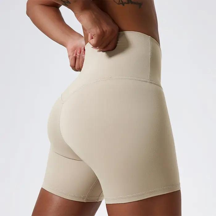 Nouveau short de sport d'été couleur unie à séchage rapide pour femme, short de cyclisme doux, short