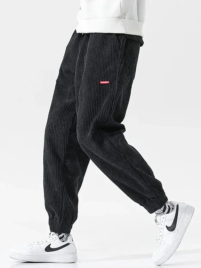 Baggy velours côtelé survêtement pantalon hommes Tech polaire pantalons de survêtement homme automne