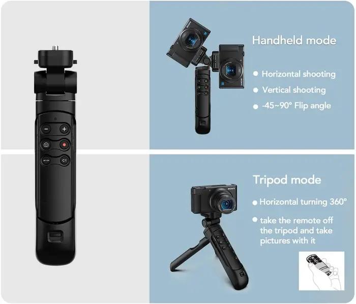 Trépied à poignée sans fil, télécommande Vlogging, YouTube TikTok pour Sony a6700 a7RV a7IV ZV-1 ZV-