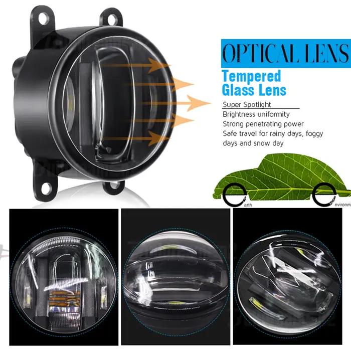 Ensemble de phares antibrouillard LED pour voiture, feu antibrouillard diurne en aluminium DRL, Land