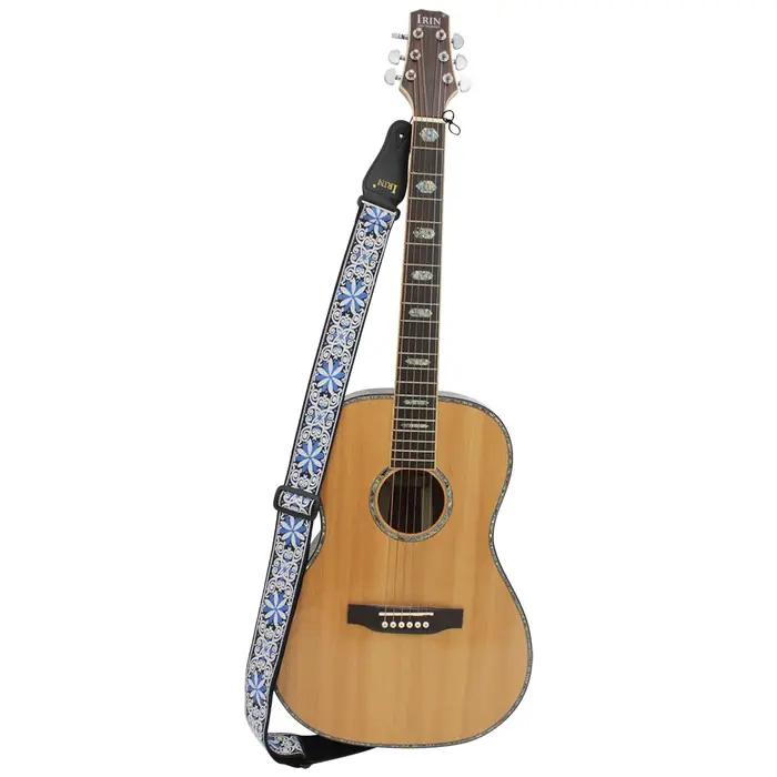 Sangle de guitare réglable en Polyester, impression de haute qualité, Style ethnique, pur coton brod