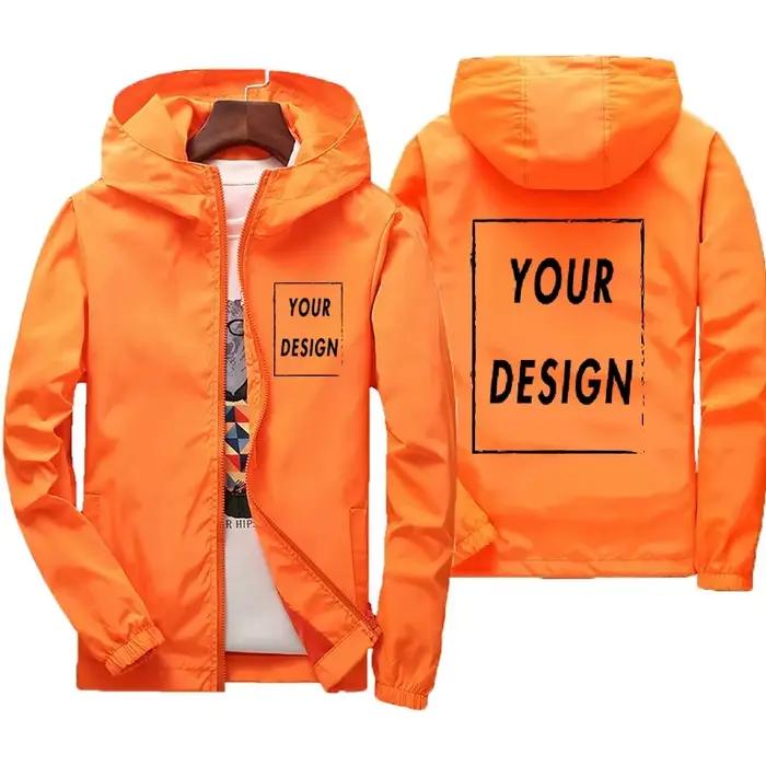 Veste d'automne coupe-vent imperméable et chaude avec logo personnalisé pour homme grandes tailles couleurs décontractées pour activités extérieures randonnées et soirées