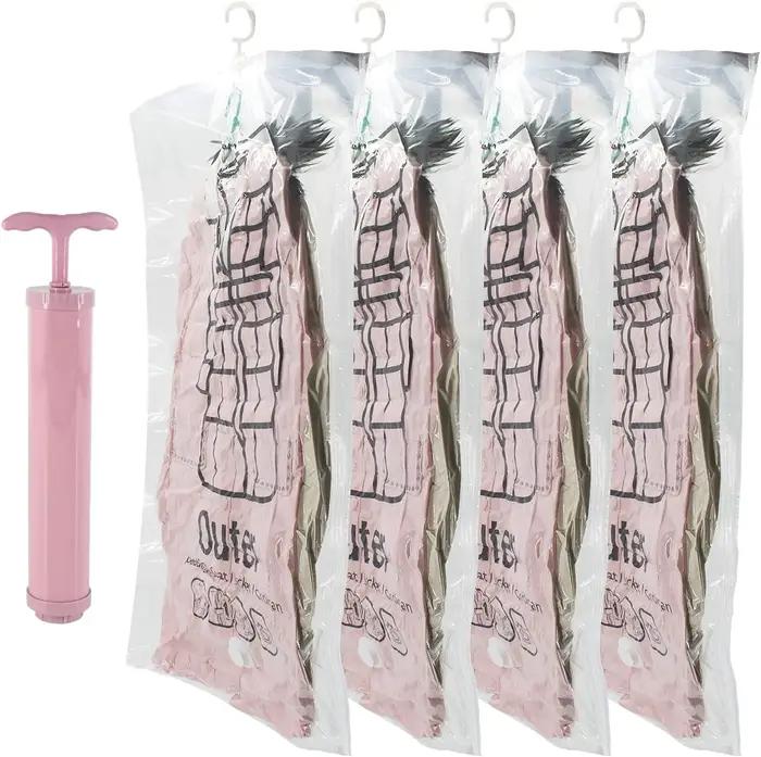 Sac de rangement sous vide suspendu, sacs de rangement scellés pour vêtements pour costumes, manteau