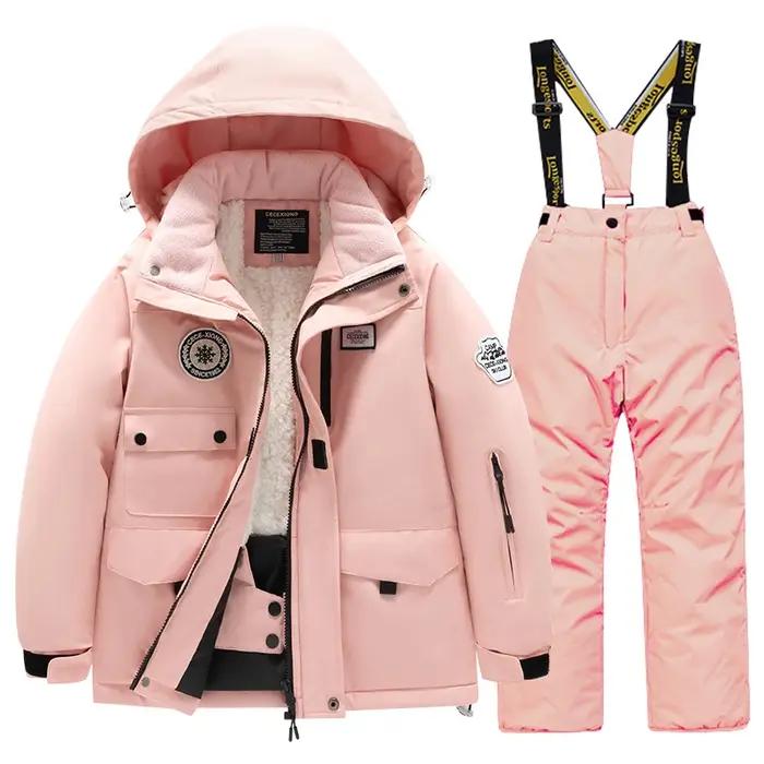 Combinaison de ski d'hiver pour enfants, pour garçons et filles, manteau épais coupe-vent et impermé