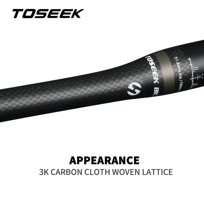 TOSEEK – guidon plat ou montant en carbone pour vtt, 31.8x580/600/620/640/660/680/700/720/740/760//m