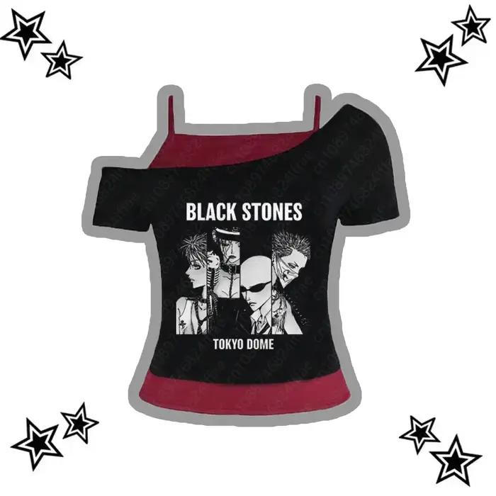 Vintage années 90 Punk Gothique Streetwear T-Shirt femme Emo Y2K Bretelles Top Harajuku Esthétique A
