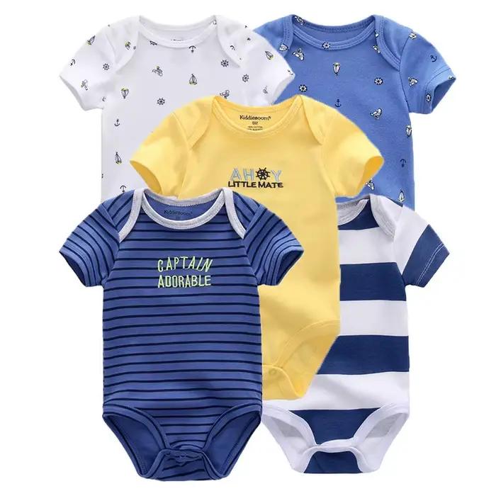 Kiddiezoom – body à manches courtes pour bébé garçon et fille, 5 pièces/lot, à la mode, avec dessin