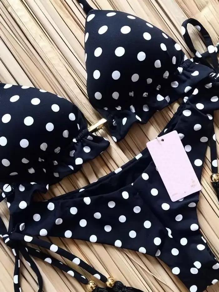 RUOTONGSEPT Sexy imprimé Bikinis ensemble femmes maillot de bain bandeau deux pièces maillots de bai
