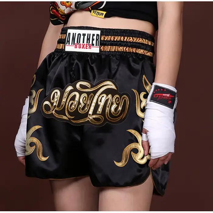 Short de boxe pour hommes, femmes et enfants, homme Muay Thai de haute qualité, short BJJ noir, pant