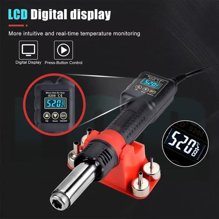 JCD – Station d'air de soudage 750W avec Micro pistolet à chaleur, sèche-cheveux numérique LCD 220V