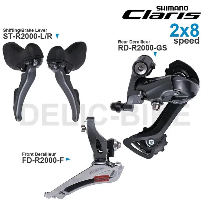 Groupe de transmission SHIMANO CLARIS R2000 2x8 vitesses ST-R2000 et RD-R2000 FD-R2000 Dérailleur av